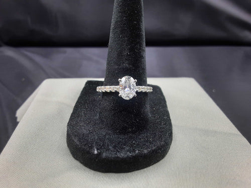 14K White Gold Diamond Engagement Ring Size 7 2.7g