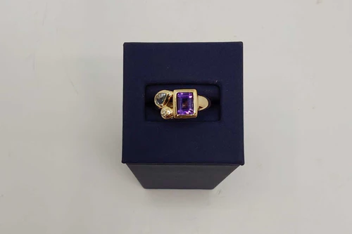14K Yellow Gold Multi-Stone Ring Size 5.5 3.1g