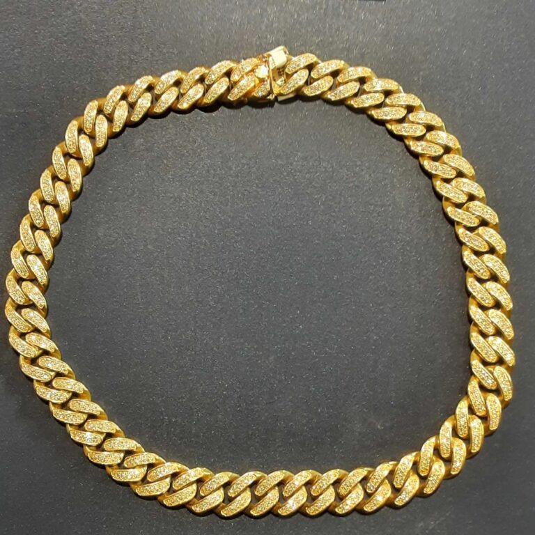 14K Yellow Gold Lab Diamond Chain 22-Inch 230.2g