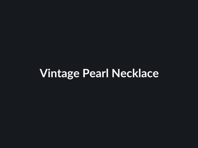 Vintage Pearl Necklace